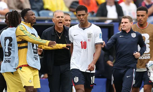 Tensions Flare Between Jude Bellingham and Ghana Manager During World Cup Match
